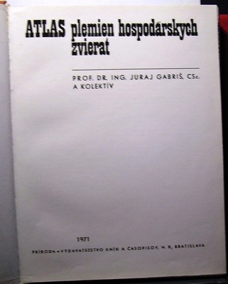 ATLAS ras zwierząt gospodarskich Juraj GABRIŠ 1971