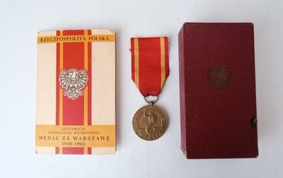 Medal Za Warszawę 1939-1945, 1 Armia Wojska Polskiego legitymacja LWP