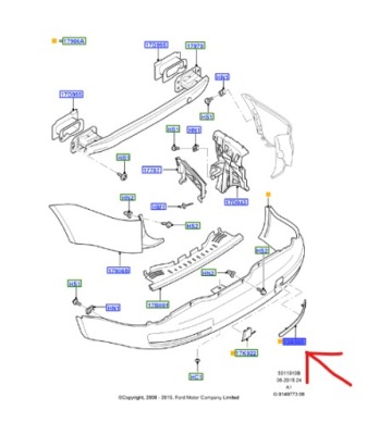 Відбивач правий задня ford galaxy mk3 2006-2015 оригінальний номер фото №1