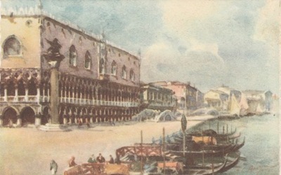 1768.Włochy Wenecja,Widok na Pałac Ducale,Przedwojenna Pocztówka