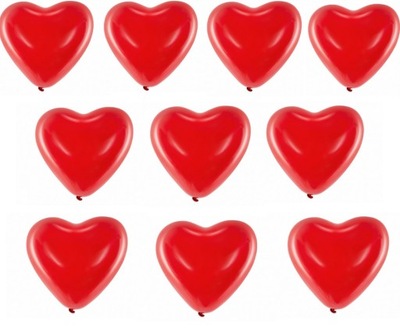 Balony czerwone serce duży 10 szt ślub walentynki
