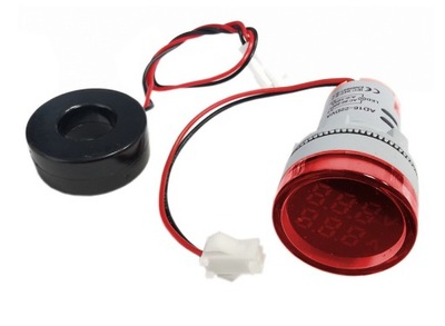 Woltomierz amperomierz LED 28mm 60-500V/100A RED