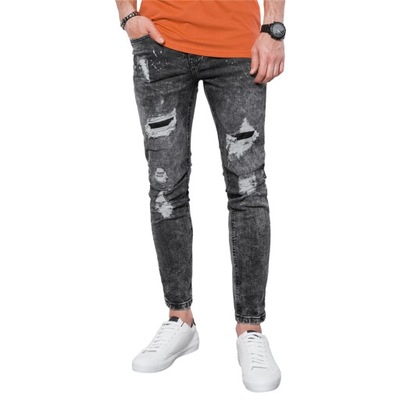 Spodnie męskie jeansowe dziury P1065 szare XL