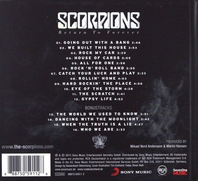 CD Return To Forever Scorpions