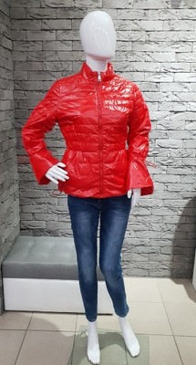 kurtka czerwona pikowana