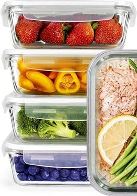 Zestaw szklanych pojemników z pokrywką 4 szt GOOD