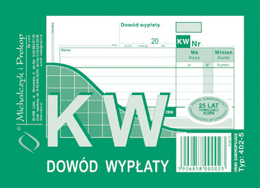 druk KW dowód wypłaty A6 Michalczyk & Prokop