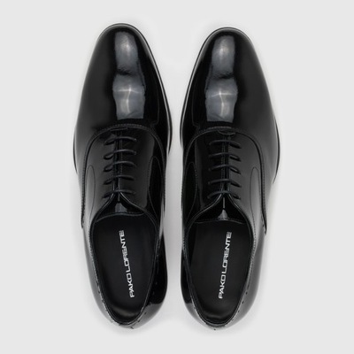 Czarne lakierowane buty męskie 100% skóra PAKO LORENTE 44