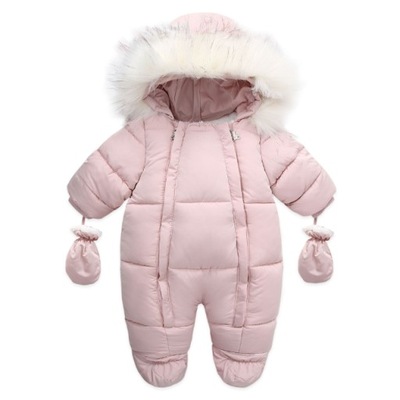 Zimowe ciepłe ubranka dla niemowląt raczkujące onesie