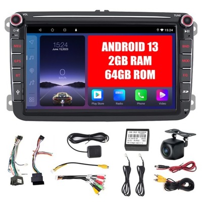 RADIO ANDROID 13 GOLF 5 V 6 VI VW PASSAT B6 B7 TIGUAN TOURAN CADDY 2GB/64GB  