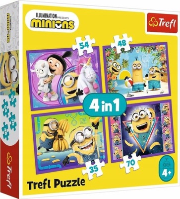 PUZZLE 4W1 TREFL W ŚWIECIE MINIONKÓW