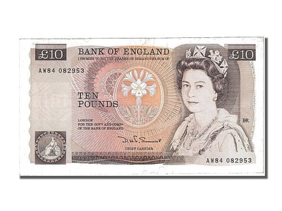 Banknot, Wielka Brytania, 10 Pounds, 1975, AU(55-5