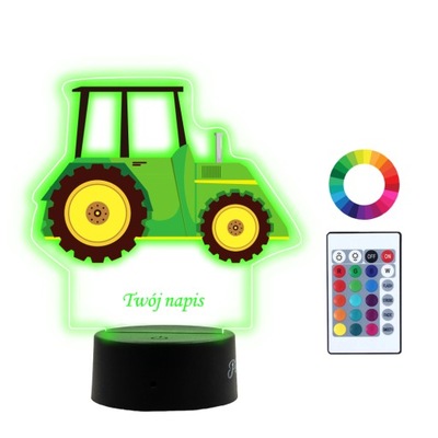 Lampka Nocna z Nadrukiem LED Traktor Prezent Imię