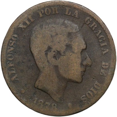 Hiszpania 10 centymów 1878 lub 1879 Alfons XII