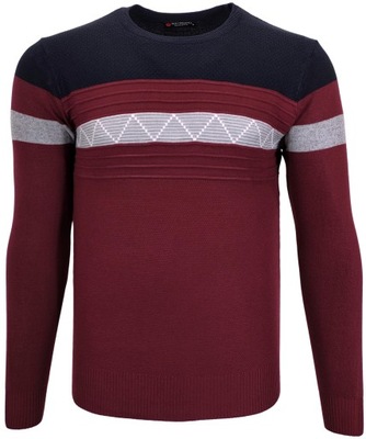 Sweter męski klasyczny wiśniowy kolory O248 r. M