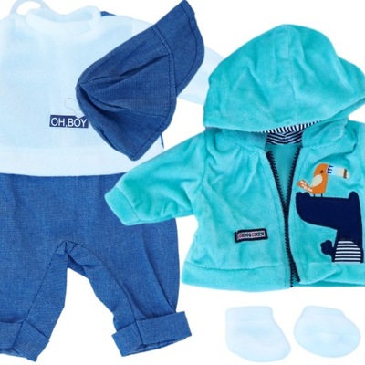 UBRANKO DLA LALKI 45 CM BOBAS BABY ŚPIOSZKI ZESTAW