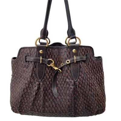 MIU MIU Vintage Dark Brown Leather Bowler Bag