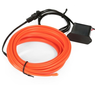 OŚWIETLENIE SAMOCHODOWE WEWNĘTRZNE ŚWIATŁOWÓD POMARAŃCZOWY NEON NA USB 5m