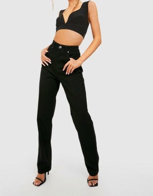 BOOHOO CZARNE PROSTE SPODNIE JEANS C1G NG2__S