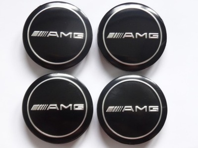 4 PIEZAS DEKLE TAPACUBOS EMBLEMATY PARA DISCOS MERCEDES AMG 56 MM NEGRAS  