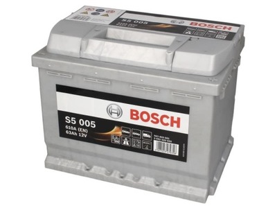 АКУМУЛЯТОР BOSCH S5 005 (63AH/610A, ПРАВА +, B13)