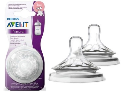 Smoczek antykolkowy Philips Avent Natural Silikon 3m+ 3P trójprzepływowy