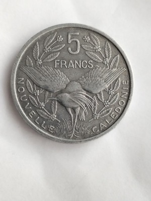 Moneta 5 franków Francja Nowa Kaledonia 1952 rok.