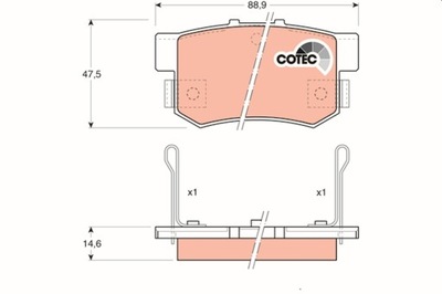 ZAPATAS DE FRENADO HONDA PARTE TRASERA ACCORD/CIVIC/LEGEND/PRELUDE 1,6-2,7 88-05 GDB774  