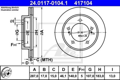 DISQUE DE FREIN SUZUKI VITARA 91-98 WEN. DISQUE DE FREIN 24.0117-0104.1 - milautoparts.fr