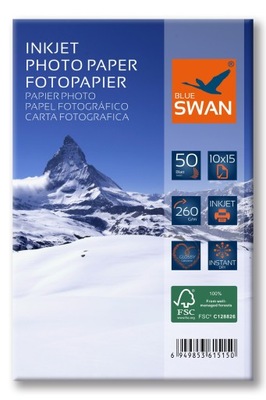 Papier Fotograficzny Błyszczący BLUE SWAN 10x15 260g 50 szt