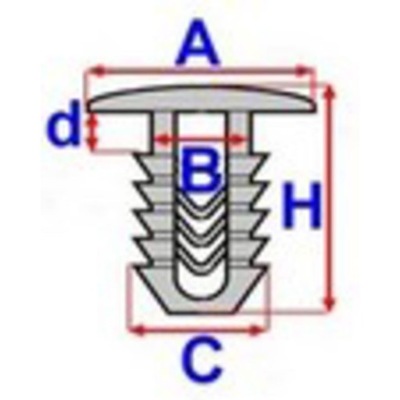 ROM ROMB22635 КЛИПСА WYGŁUSZENIA КРЫШКИ ДВИГАТЕЛЯ FORD/MAZDA/TOYOTA РАЗНЫЕ MO