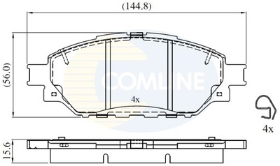 Тормозные колодки тормозные comline odp.044650k350 toyota hilux 15- фото №1
