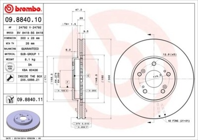 DISCO DE FRENADO PARTE DELANTERA UV HONDA ACCORD 03-  