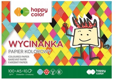 WYCINANKA PAPIER KOLOR A5 HAPPY COLOR 10 ARK 100G