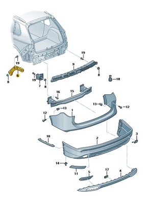 Напрямна напрямна бампера seat tarraco задня правий фото №1