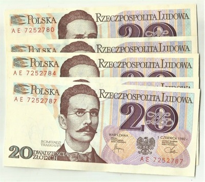 20 złotych 1982 seria AE stan UNC