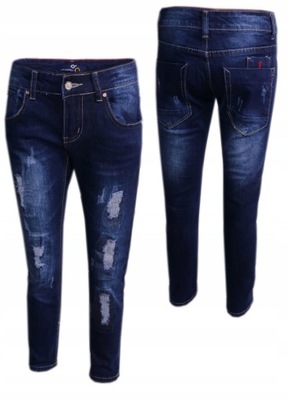 Spodnie jeansowe chłopięce jeansy 122-128