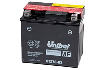 BATERÍA UNIBAT CTZ7S-BS, YTZ7S-BS, ETZ7S-BS, 6 AH 130 A  