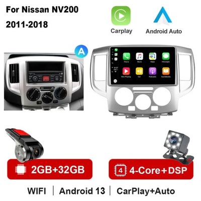 RADIO DE AUTOMÓVIL CON SYSTEMEM ANDROID 13 PARA NISSAN NV200 2011 2015 2016 2017-2018 CARPLAY AUTO  