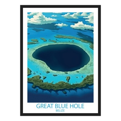 Plakat Great Blue Hole Belize 30 x 42 cm A3