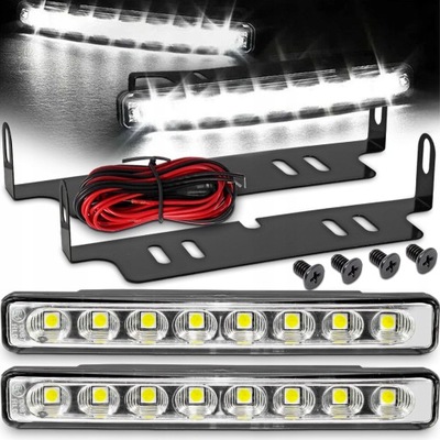 LUZ FAROS PARA CONDUCTOR DE DÍA FAROS PARA AUTO 8 SMD DIODO LUMINOSO LED DRL TRANSMISIÓN AUTOMÁTICA E4  