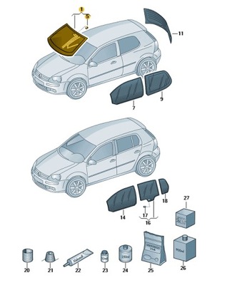 SZYBA CZOŁOWA VOLKSWAGEN GOLF V ORYGINALNA