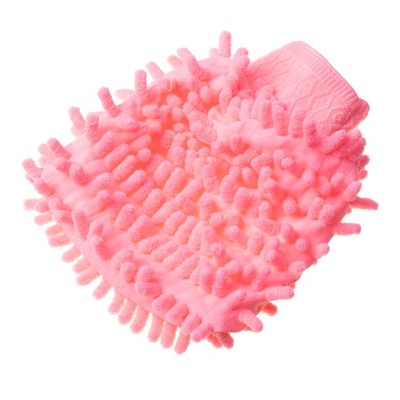 Rękawica z mikrofibry do mycia samochodu - różowa