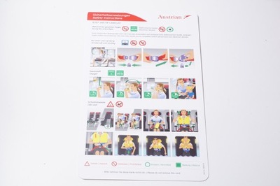 Austrian Airlines safety Card Instrukcja bezpieczeństwa Boeing 767-300