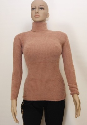Damski sweter z golfem golf alpaka alpakowy M/L