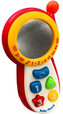 Zabawkowy telefon dla dzieci telefonik świecący z dźwiękiem lusterko