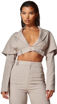 PRETTYLITTLETHING MARYNARKA DAMSKA SZARA 38 EKI