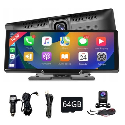 STACJA RADIO MULTIMEDIALNA MONITOR ANDROID AUTO APPLE CARPLAY DVR 2 CÁMARA  