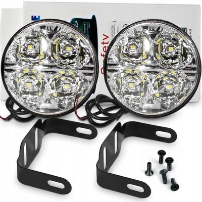 LAMPS FOR DRIVER DAYTIME DRL 4 LED FROM ROUND LIGHT DAYTIME HOMOLOGATION 7CM  