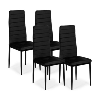 Krzesło mebelki24 welur czarny 1 szt. velvet